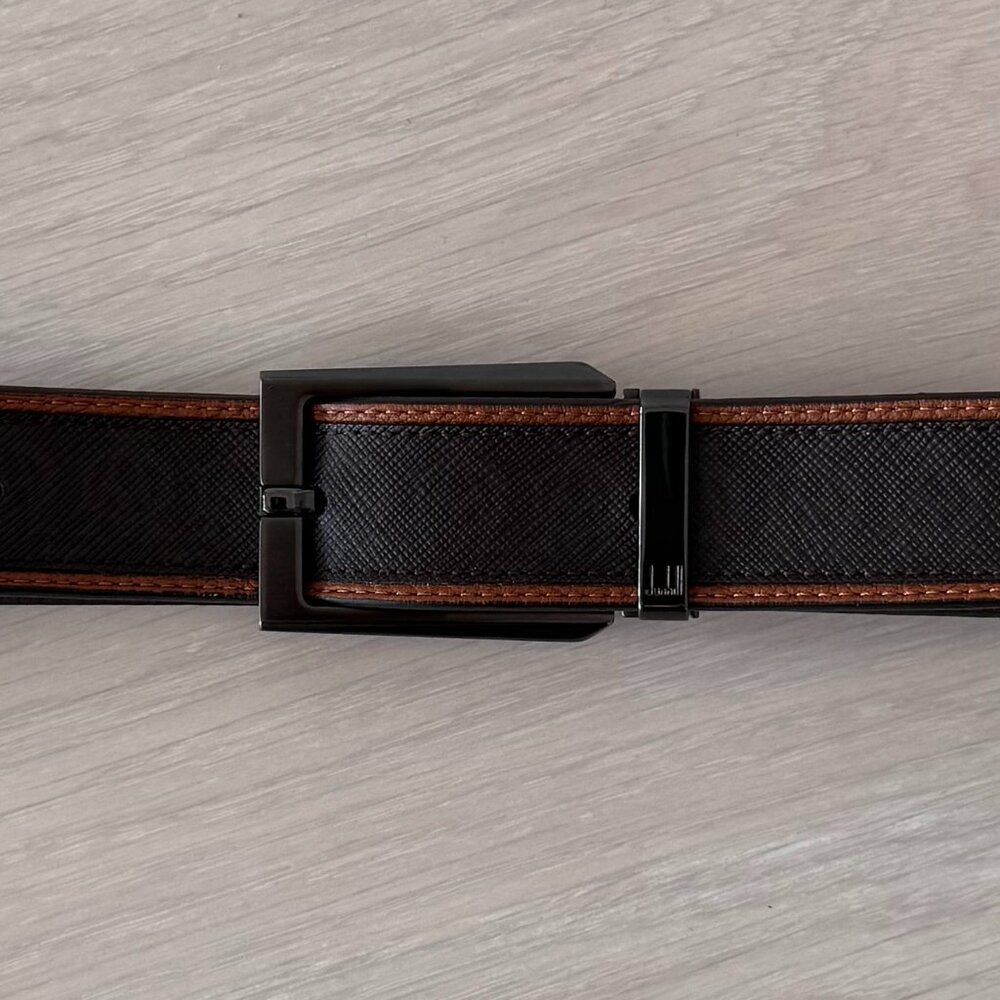 Dunhill Reversible 35mm Rounded Roller Buckle Smooth Leather Belt